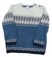 Bielo-modrý vzorovaný ľahký sveter H&M