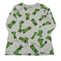 Sivo-zelené tričko s Minecraft