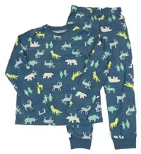 Modré fleecové pyžama so zvířaty F&F