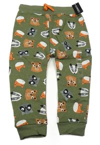 Nové - khaki tepláky se zvířaty dunnes