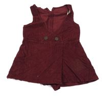 Vínový menšestrový kraťasový overal s gombíkmi Matalan