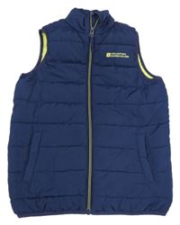 Tmavomodrá šusťáková prošívaná zateplená vesta s logem Mountain Warehouse