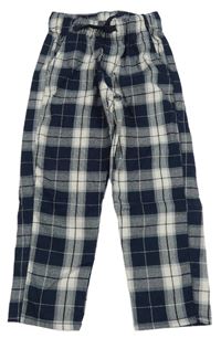 Tmavomodro-biele kockované pyžamové nohavice H&M