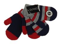 Nové - 2set - Palcové rukavice - Tmavomodro-červené + šedo-tmavomodro-červené Dunnes Stores