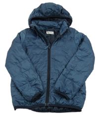 Šedomodrá šušťáková lehce zateplená bunda s kapucňou H&M