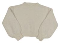 Smetanový chlupatý crop svetr Matalan