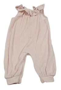 Světlerůžový sametový overal s volánky Next