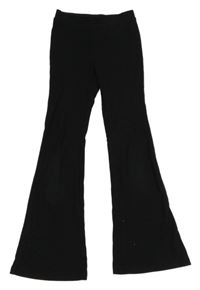 Černé žebrované flare legíny H&M