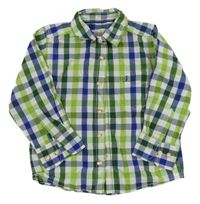 Zeleno-modro-bílá kostkovaná košile 