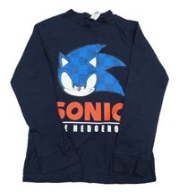 Tmavomodré tričko so Sonicem