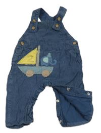 Tmavomodré podšité laclové manšestráky se slonem M&S