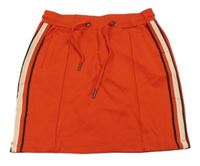 Červená tepláková sukňa s pruhmi Garcia