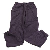 Tmavofialové šusťákové cuff kalhoty H&M