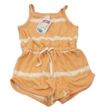 Nové - Oranžovo-bílý pruhovaný froté kraťasový overal H&M