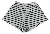 Bielo-čierne pruhované teplákové kraťasy H&M