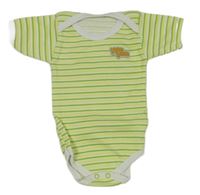 Bielo-svetlozelené pruhované body s nápisom