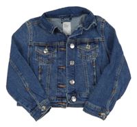 Tmavomodrá riflová crop bunda Denim Co.