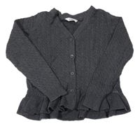 Tmavosivý rebrovaný prepínaci crop sveter Clarks