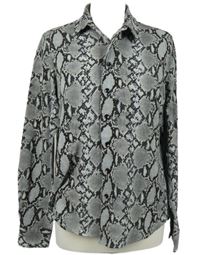 Dámska sivo-čierna vzorovaná blúzka New Look