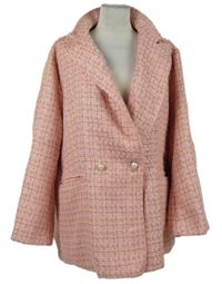 Dámský růžovo-zlatý třpytivý kabát Shein 