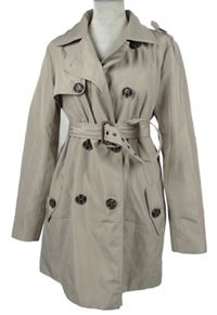 Dámský béžový šusťákový jarní kabát s páskem B. young 