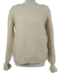 Dámsky béžový sveter s mašlou