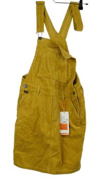 Nové - Dámské okrové manšestrové laclové šaty S. Oliver 