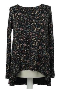 Dámské černé kytičkované triko Gina 