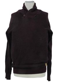 Pánský vínový žebrovaný svetr se stojáčkem F&F