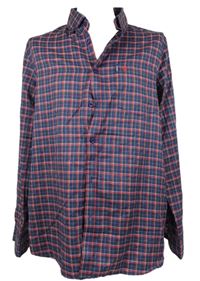 Pánska tmavomodro-červená kockovaná košeľa Carson
