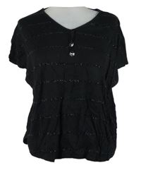 Dámske čierne voľné é tričko s kamienkami Chaus