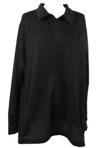 Pánske čierne strukturované tričko s golierikom