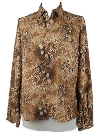Dámska hnedá vzorovaná blúzka TU