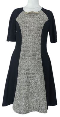 Dámske čierno-béžové melírované šaty s ozdobou River Island