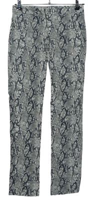 Dámske sivé vzorované crop nohavice MNG