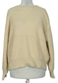 Dámsky béžový chlpatý sveter Zara