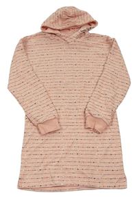 Růžové vzorované teplákové šaty s kapucí Yigga