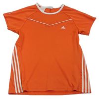 Oranžové sportovní funkční tričko s logem Adidas