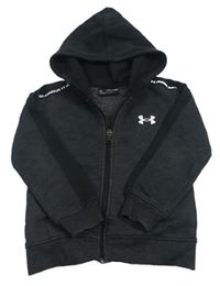 Antracitovo-černá propínací mikina s logem a kapucí Under Armour