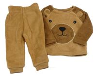 Hnědé chlupaté pyžamo s medvědem Primark