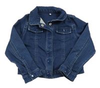 Tmavomodrá rifľová tepláková bunda M&S