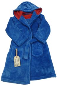 Modrý chlpatý župan s kapucňou M&S