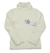 Nové - Biely rebrovaný sveter s rolákom Matalan