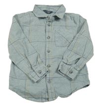 Svetlomodrá melírovaná kockovaná košeľa Primark