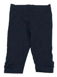 Tmavomodré capri legíny s mašľami Lupilu