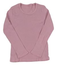 Svetloružové rebrované tričko George