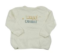 Biely sveter s nápisom