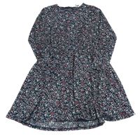 Tmavomodré kvetinové šaty Yigga