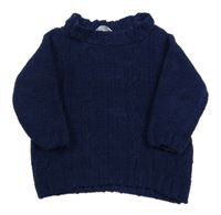 Tmavomodrý žinylkový sveter M&Co.