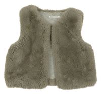 Svetlosivá kožušinová podšitá vesta